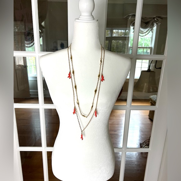 Lilly Pulitzer Layered Coral and Mollusk Necklace - Picture 1 of 4